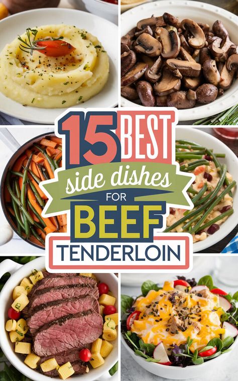 15 Mouthwatering Side Dishes to Serve With Beef Tenderloin 🥩🍴 #beef #tenderloin #sidedishes Beef Tenderloin Menu Ideas, What To Serve With Roast Beef, Sides To Go With Beef Tenderloin, Beef Tenderloin Sides Dishes, Side Dishes For Steaks, Beef Tenderloin Side Dishes Holidays, Sides With Beef Tenderloin, Tri Tip Sides Dishes, Beef Tenderloin Sides