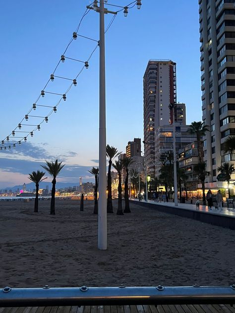 Spanish Beach Aesthetic, Benidorm Aesthetic, Spain Moodboard, Benidorm Beach, Spain Aesthetics, Benidorm Spain, Spain Aesthetic, Dream Vacations Destinations, Spain Holidays