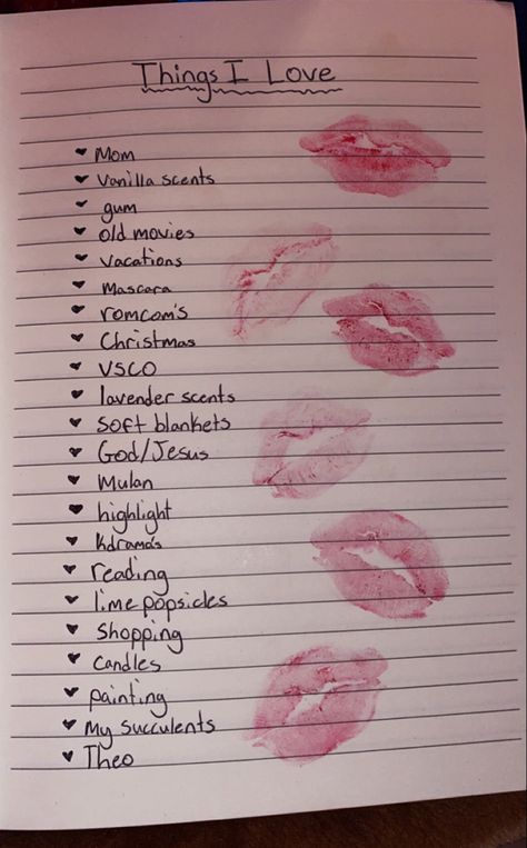 journal, diary, things i love, lipstick marks, kiss, entry, ideas Fun Diary Ideas, Ways To Start A Journal Entry, Sketch Book Entry Ideas, Diary Entries Ideas, How To Start A Diary Entry, Notebook Entry Ideas, Secret Diary Ideas First Page, Dear Diary Ideas, Journal Entry Aesthetic