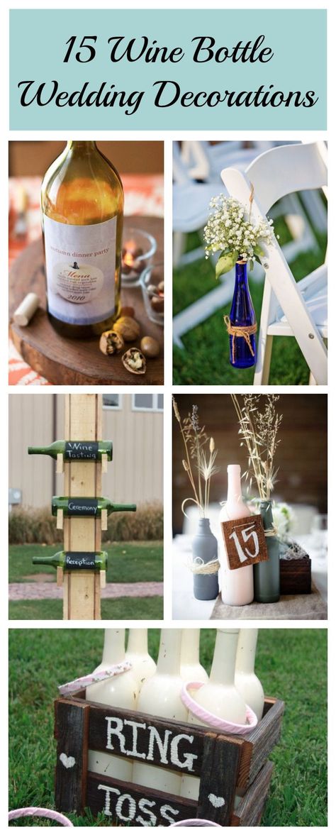 Wine Bottle Wedding Decor, Outdoor Wedding Centerpieces, Bottles Decoration Wedding, Unique Rustic Wedding, Jade Wedding, Wine Bottle Centerpieces, Wedding Wine Bottles, Bottle Centerpieces, Rustic Wedding Chic