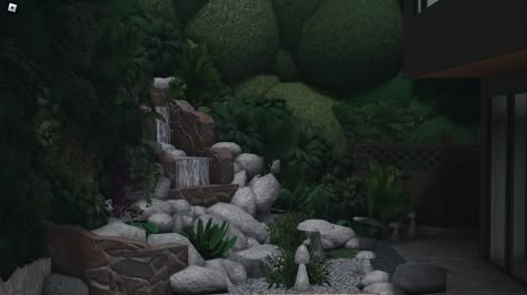 noelle (@lluvnoelle) on X Bloxburg House In Mountain, Bloxburg Forest Ideas, Bloxburg Waterfall, Bloxburg Forest House, Forest Bloxburg, Bloxburg Mountain, Bloxburg Village, Bloxburg Garden Ideas, Bloxburg Resort