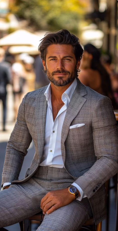 Men’s Suit Style, Well Dressed Men Modern Gentleman, Modern Gentleman Style, Gentleman Movie, Gentleman Haircut, Gentleman Mode, Distinguished Gentleman, Long Haircut, Woman Artwork