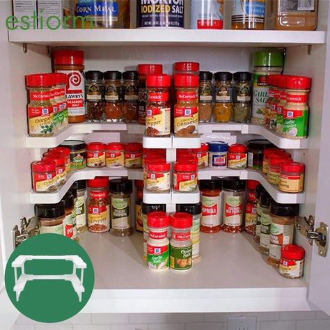 Spice Cabinet Organization, Spice Shelf, Kitchen Design Diy, Spice Cabinet, Cabinet Organizer, Spice Storage, Diy Kitchen Storage, Kitchen Spices, Spice Organization