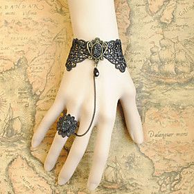 Handmade Black Lace Rococo Style Steampunk Steampunk Ring Bracelet $13.99 #steampunk Kalung Choker, Pinterest Jewelry, Lace Crowns, Bracelets And Rings, Lace Bracelet, Steampunk Clothing, Steampunk Jewelry, Vintage Gothic, Cheap Jewelry