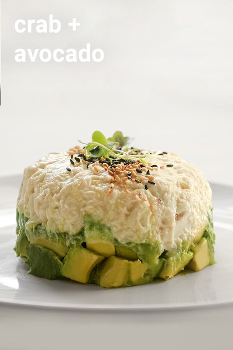 Avocado Crab Stack, Crab And Avocado Stack, Crab And Avocado Recipes, Crab Avocado Salad, Crab Stuffed Avocado, Crab And Avocado, Crab Avocado, Crab Appetizer, Avocado Cake