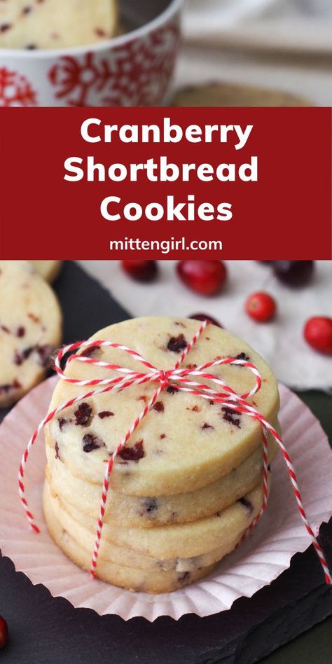 Cranberry Shortbread Cookies, Cranberry Shortbread, Cranberry Cookies Recipes, Shortbread Cookies Christmas, Almond Shortbread Cookies, Christmas Shortbread, Cookie Boxes, Cranberry Cookies, Shortbread Cookie