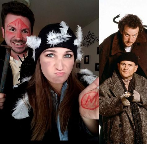 Wet Bandits (Home Alone) Halloween Costume 🎃 Sticky Bandits Costume, Christmas Costume Ideas For Couples, Wet Bandits Halloween Costume, Wet Bandits Costume, Wet Bandits, Harry And Marv Home Alone Costume, Home Alone Costume Ideas, Home Alone Halloween Costume, Costumes With Beards