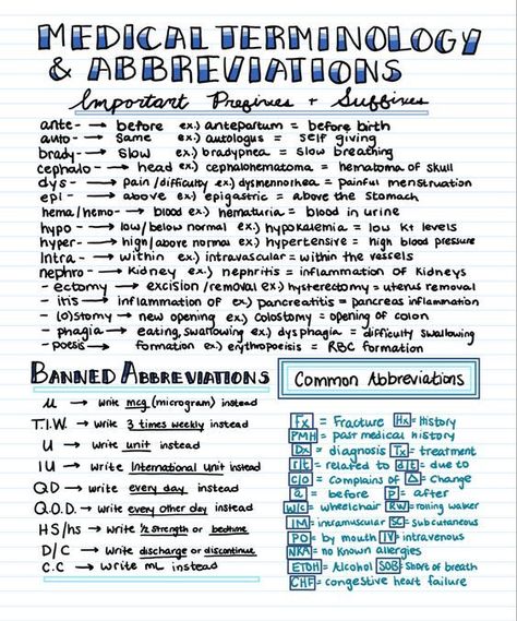 Medical Terminology & Abbreviations #medicalschool #resources #medicalstudent - Image Credits: Cece's Study Guides Nursing Abbreviations Medical, Nursing Notes Australia, Medical Terminology Notes Study Guides, Musculoskeletal System Nursing Notes, Lpn Nursing Notes, Cma Medical Assistant Notes, Medical Surgical Nursing Notes, Medicine Notes Study, Medical Terminology Notes