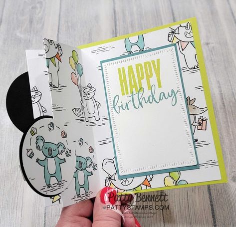 Patty Bennett Stampin Up Papercrafter on Instagram: “SWIPE!! Zoo Crew, Zany Zoo.. they are all in the same zoo and having fun on this adorable Stampin Up! designer paper, new in the 2023 2024…” 2 4 6 8 Fun Fold Card, Stampin Up Zoo Crew, Patty Bennett, Zoo Crew, Set Video, Free Stamps, Zoo Babies, Flip Cards, Creation Crafts