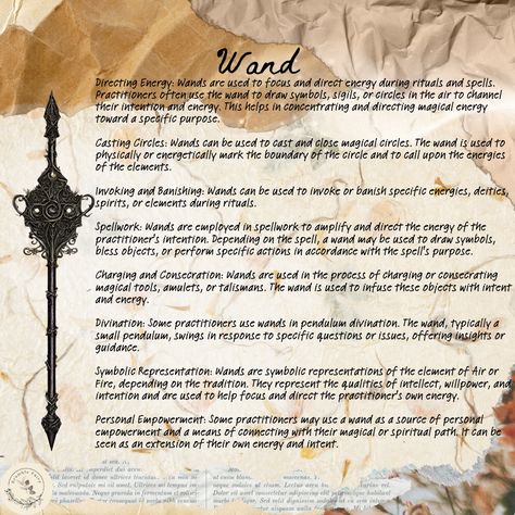 Uses for Wands in Witchcraft ✨ #wand #witch #witchcraft #modernwitch #babywitch #beginnerwittch How To Make Wands, Wicca Wand, Witchcraft Altar, Witch Tools, Witch Wand, Magic Spell Book, Witch Spirituality, Grimoire Book, Diy Wand