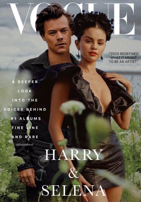 Harry Styles Magazine Cover, Harry Styles And Selena Gomez, Selena Gomez Vogue, Harry Styles Vogue, Selena Selena, Vogue Magazine Covers, Selena G, Mirror Selfie Poses, Vogue Covers