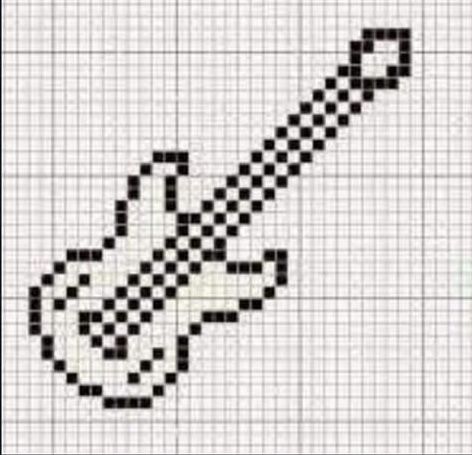 Guitar Bordados Aesthetic, Music Pixel Art, Guitar Patterns, Loom Knitting Patterns, Graph Paper Art, Cool Pencil Drawings, Joe Armstrong, Billie Joe, Billie Joe Armstrong