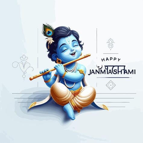 Janmastami Post, Lord Shree Krishna, Krishna Beautiful, Janmashtami Celebration, Photoshop Tutorial Graphics, Marathi Calligraphy, Graphic Design Website, Happy Janmashtami, Good Morning Life Quotes