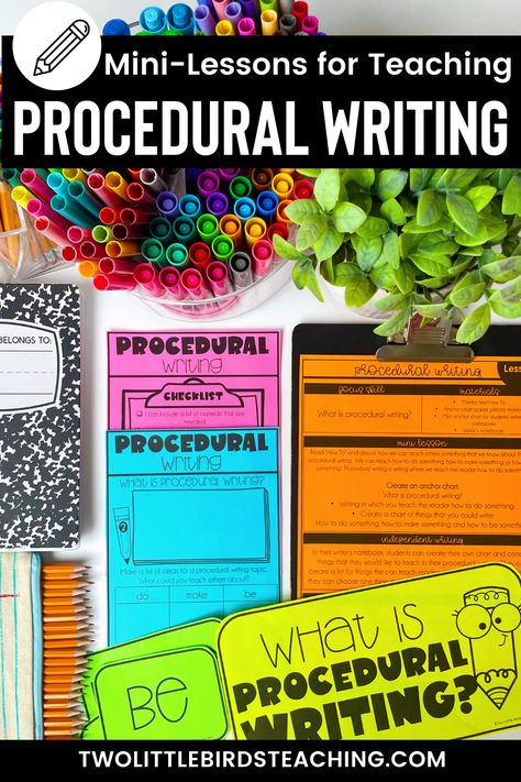 Ideas for anchor charts and mini-lessons while teaching procedural writing Procedural Text Anchor Chart, Procedural Writing Anchor Chart, Procedure Writing, Procedural Text, 2024 Classroom, Writing Steps, Middle School Special Education, Writing Mini Lessons, Writing Genres