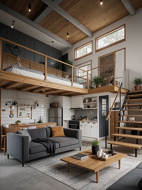 Modern Cabin Vibes Small Open Concept Home, Small Open Concept, Cabin Vibes, Open Kitchen And Living Room, Open Concept Home, Organized Living, Kitchen Cabinet Remodel, Concept Home, Modern Cabin