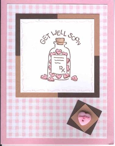 Easy Get Well Soon Cards, Get Well Soon Drawings Easy, Get Well Soon Drawings, Easy Notes, Get Well Soon Cards, Pill Bottle, Card Making Templates, Hearts And Roses, Card Crafts