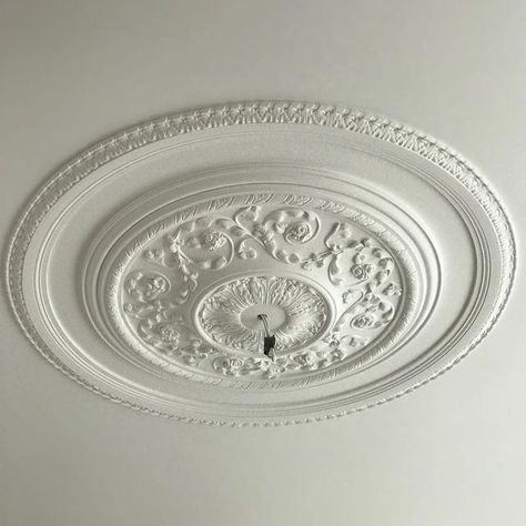 Master Arts Plastering on Instagram: "A large ceiling rose with an extra ceiling band to carry the same top enrichment as the cornice #plaster#fibrousplaster#handmade #london#ceilingroses #design#interiordesign #interior #construction #mouldings#plastermouldings" Cornice Ceiling, Cornices Ceiling, Plaster Ceiling Rose, Plaster Ceiling Design, Molding Ceiling, Cornice Design, Interior Construction, Victorian Modern, Balcony Grill