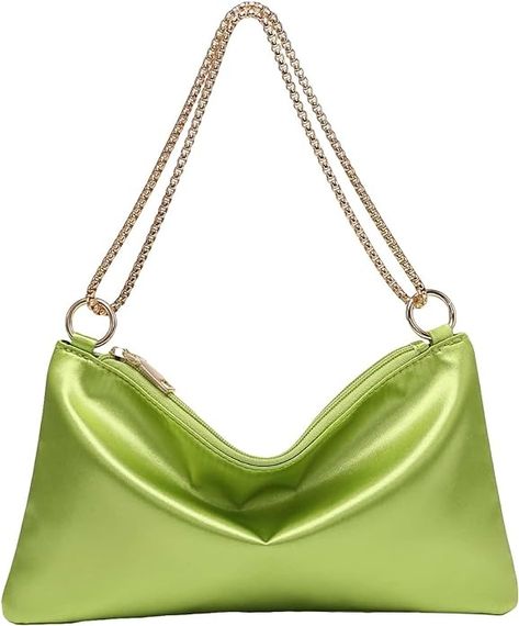 Verdusa Women's Satin Evening Handbag Shoulder Bag Purse Light Green one-size: Handbags: Amazon.com Satin Purses, Disco Outfit, Evening Handbag, Interview Outfit, Outfit Making, Purse Black, School Outfit, Festival Outfit, Minimalist Outfit