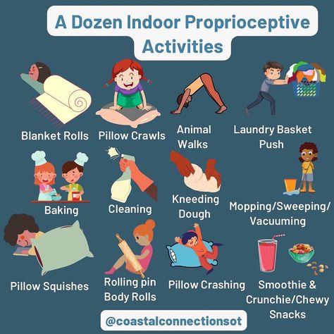 Jorge Ochoa, OTR/L on Instagram: “Posted using @withregram with permission from @coastalconnectionsot 💪Proprioception is our muscle and joint sense, it tells us where your…” Proprioceptive Activities For Kids, Sensory Integration Activities, Sensory Activities For Kids, Proprioceptive Activities, Sensory Disorder, Occupational Therapy Kids, Sensory Therapy, Sensory Diet, Occupational Therapy Activities