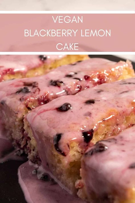 Blackberry Cake Recipe, Blackberry Lemon, Vegan Lemon Cake, Lemon Olive Oil Cake, Blackberry Cake, Lemon Loaf Cake, Vegan Baking Recipes, Soy Recipes, Blueberry Lemon Cake