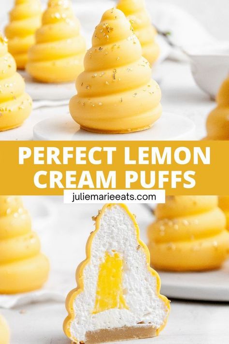 Fancy Recipes Dessert, Lemon Cream Puffs, Danish Desserts, Fancy Dessert Recipes, Cream Puffs Recipe, Yellow Desserts, Desserts Gluten Free, Desserts Oreo, Fancy Desserts Recipes