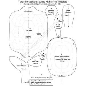 Turtle Pincushion Pattern - Free Sewing Pattern • Craft Passion Fabric Art Diy, Sewing Kit Pattern, Free Printable Sewing Patterns, Turtle Quilt, Pin Cushions Patterns, Soft Toy Patterns, Printable Sewing Patterns, Fabric Sewing Patterns, Sewing Essentials