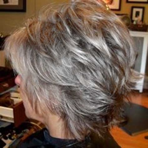 Short Pixie Gray Hair Back View Short Grey Haircuts, Layered Haircuts For Women, Short Shag Hairstyles, Gray Hair Cuts, Short Grey Hair, Shag Hairstyles, Short Layered Haircuts, Shag Haircut, Short Hair With Layers