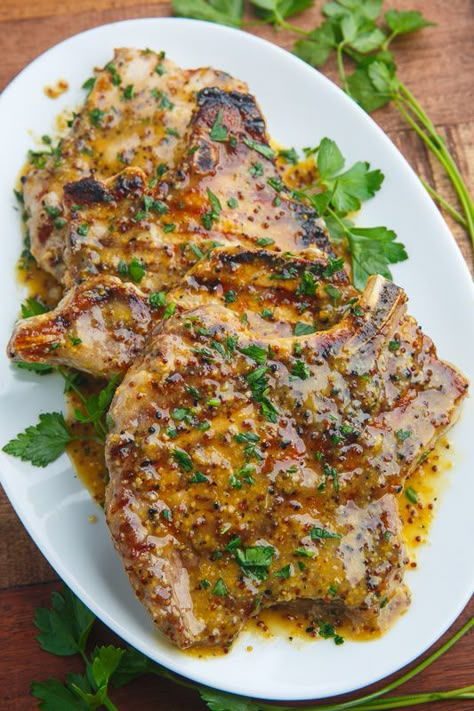 Honey Mustard Grilled Pork Chops Honey Mustard Pork Chops, Pork Chop Recipes Grilled, Mustard Pork Chops, Easy Pork Chops, Easy Pork Chop Recipes, Juicy Pork Chops, Pork Dinner, Grilled Pork Chops, Baked Pork Chops