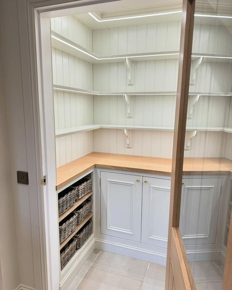 Elizabeth Cole Interiors | Recent pantry/larder completed #interiordesign #kitchendesign #interiors #interiordecor #inframekitchen #cabinetmaker #cabinetmakers… | Instagram Larder Room, Rustic Cottage Interiors, Inframe Kitchen, House Pantry, Larder Cupboard, Pantry Cupboard, Elizabeth Cole, Cottage Interiors, Rustic Cottage