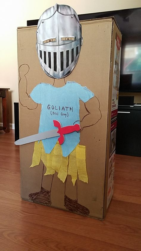 My Toddler Sunday School class is taking down Goliath today. I'm in the Lord's Army...and the Battle belongs to Him David And Goliath Decorations, David And Goliath Tattoo, Goliath Tattoo, David And Goliath Craft, Tattoo Ideas Stencil, Kids Crafts Toddlers, Toddler Sunday School, David Goliath, Sunday School Classroom