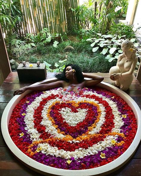 Bali's Best Hotel & Resort no Instagram: “There is just something about a flower bath that soothes the mind and soul 🍃🌸 (📸: @salutem3imtami )” Bali Flower Bath, Inspirational Vision Board, Bali Photoshoot, Hair Stail, Leveling Up, Flower Bath, Black Bride, Island Girl, Safe Travel