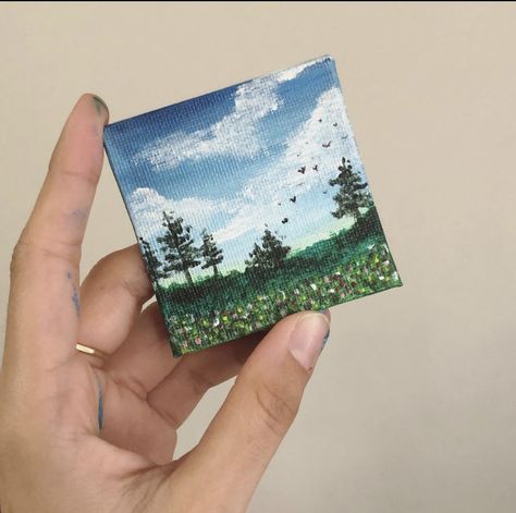 Hand painted mini landscape acrylic painting | mini canvas fridge magnet | Original (made to order) #housewarming #drawingdrafting #fridgemagnets #minicanvas Painting Mini Canvas, Mini Landscape, Landscape Acrylic Painting, Landscape Acrylic, Hard Body, Mini Canvas, Fridge Magnet, Wall D, Fridge Magnets