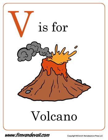 volcano printables Volcano Diagram, V Is For Volcano, Volcano Science Projects, Volcano Worksheet, Word Flashcards, Vocabulary English, English Transition Words, Abc Flashcards, Alphabet Words