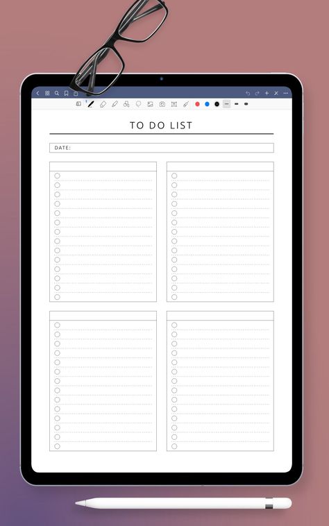 Planner With Daily To Do List lessonplanner #bloggingplanner📙. Goodnotes To Do List Template, Goodnotes List Template, Goodnotes Checklist Template, Goodnotes Template Free To Do List, Goodnotes To Do List Template Free, Daily To Do List Template, List Aesthetic, Weekly Planner Print, Ipad Kid