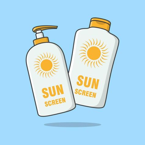 Cream Bottle, Sunscreen Spray, Sun Cream, Flat Icon, Sun Protection, Sunscreen, Vector Art, Vector Free, Vector Illustration