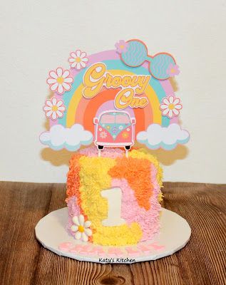 Groovy Smash Cake Ideas, Groovy One First Birthday Smash Cake, Groovy One Cake Smash, Groovy One Smash Cake, One Groovy Baby Birthday Cake, Groovy Smash Cake, Groovy One First Birthday Cake, Groovy One Birthday Cake, Groovy Cake Ideas