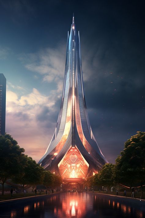 Neo Futurism Architecture, Neofuturism Architecture, Futuristic Skyscraper, Concept Vehicles Sci Fi, Sci Fi Landscape, Landscape Design Drawings, Futuristic Building, Brutalism Architecture, Future Buildings