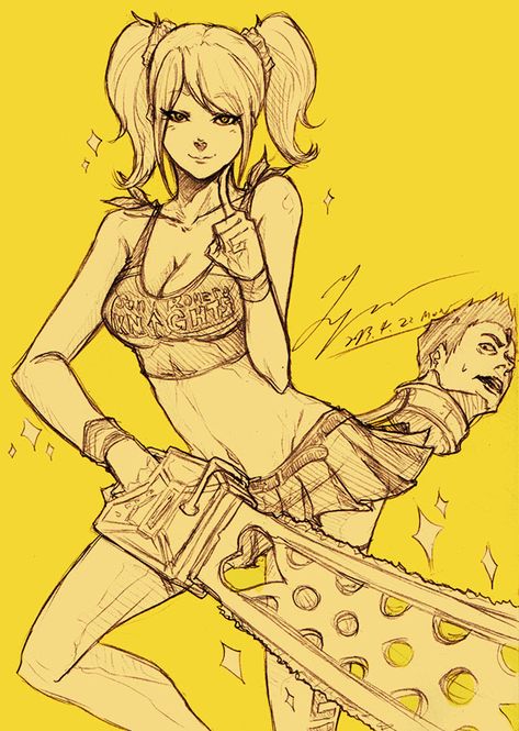 by Tryvor Lolipop Chainsaw Fanart, Lollipop Chainsaw Fanart, Chainsaw Fanart, Chainsaw Lollipop, Lollipop Aesthetic, Juliet Starling, Lollipop Chainsaw, Goth Art, Anime Poses Reference