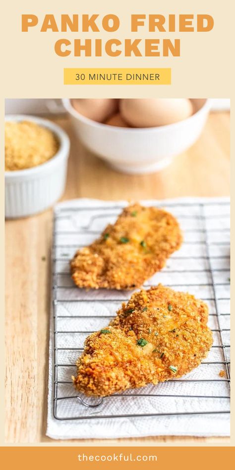 Panko Bread Crumbs Chicken, Fried Chicken Panko Bread Crumbs, Fried Panko Chicken, Panko Fried Chicken, Panko Chicken Tenders, Pan Fried Chicken Tenders, Panko Recipes, Fried Breaded Chicken, Panko Breaded Chicken