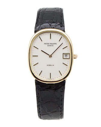 Classic Ladies\' Patek Philippe Ellipse Watch by NM Watch Collection by Crown & Caliber at Neiman Marcus. Patek Philippe Ellipse, Rounded Wardrobe, Gold Watches Women, Patek Philippe, Watch Collection, Gold Watch, In Fashion, Fashion Item, Leather Watch