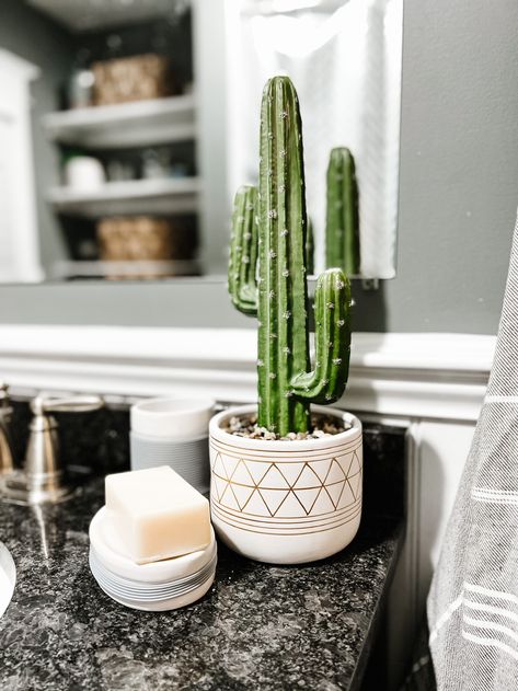 Boys’ Cactus Style Bathroom Refresh Cactus Bathroom Decor, Cactus Bathroom, Girl Bathrooms, Toothbrush And Toothpaste Holder, Spring Refresh, Toothpaste Holder, Toothbrush Toothpaste, Style Bathroom, Boys Bathroom