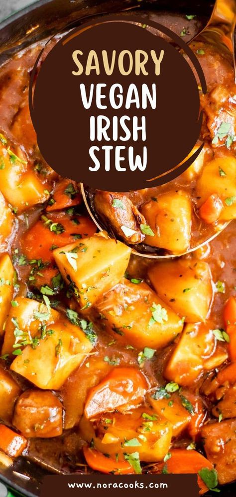 Vegan Irish Stew, Vegan Stew Recipes, Irish Stew Recipe, Vegetarian Stew, Irish Desserts, Buttery Mashed Potatoes, Vegan Beef, Vegan Stew, Irish Stew