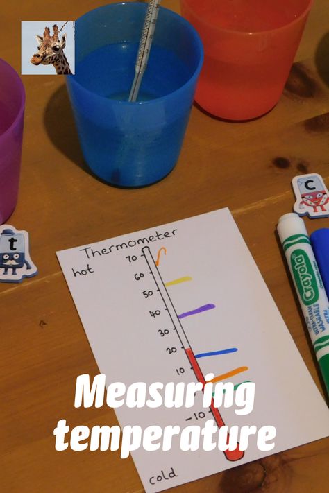 Activity to help children understand what thermometers are for and to measure temperature.  We used cups of water of different temperatures which my son felt and decided which order they were in, then I showed him how to use a thermometer to measure the temperature and check the order. #temperature #thermometer #kidsscience #scienceforkids #measurement #scienceathome #scienceactivity Temperature Activities For Preschool, Measuring Weather Activities, Measuring Temperature Activities, Weathering Experiment, Heat And Temperature Science, Thermometer Activities, Science Activity For Kids, Teaching Weather, Montessori Teaching