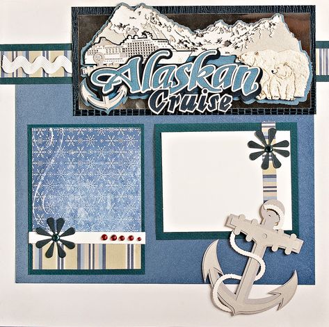 Alaskan Cruise page - Scrapbook.com Scrapbooking Alaska, Alaska Scrapbook, Cruise Scrapbook Pages, Beach Scrapbook Layouts, Scrapbooking Layouts Travel, Cruise Scrapbook, Travel Scrapbook Pages, Recipe Scrapbook, Vacation Scrapbook