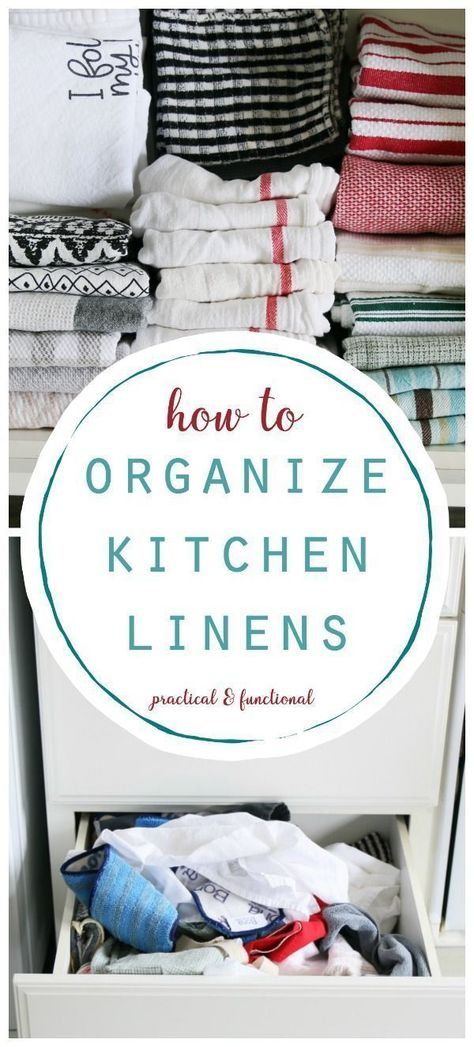 Organizing Kitchen Drawers, Dish Towel Storage, Kitchen Towels Storage, Kitchen Credenza, Organizing Kitchen, Basement Organization, Organize Kitchen, Organizational Ideas, Organized Kitchen