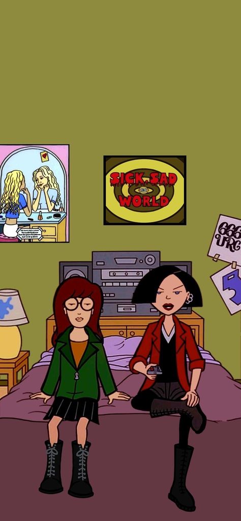 Trent And Daria Costume, Daria Lockscreen, Daria Background, Mtv Downtown Wallpaper, Daria Morgendorffer Aesthetic, Daria Wallpaper Iphone, Daria Aesthetic Wallpaper, Daria Profile Pictures, 2000s Cartoons Aesthetic