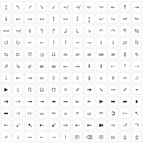 354 Arrow symbols for copy and paste to Word, Excel, Google Sheet, Facebook, Instagram Special Characters Symbols, Arrow Font, Copy And Paste Fonts, Fonts To Download, Organization Notes, Cute Text Symbols, Arrow Symbol, Cool Symbols, Font Creator