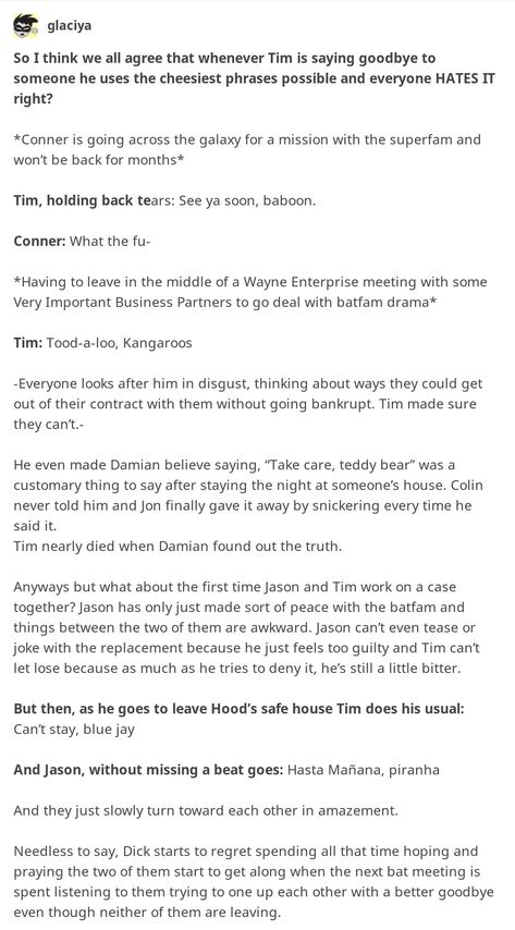 Batfamily Headcanons Tim Drake, Billy Batson Headcanon, Jaytim Headcanons, Young Justice Tim Drake, Tim Drake Incorrect Quotes, Tim Drake Headcanon, Jason Todd X Tim Drake, Batfamily Headcanons, Batfam Headcanons