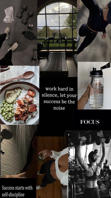 Growth Pictures Life, Study Workout Wallpaper, Fitness Motivation Wallpaper Collage, Gym Vision Board Wallpaper, Gym Women Aesthetic Vision Board, Gym Inspo Wallpaper, Gym Girlies Aesthetic Quotes, Gym Motivation Aesthetic Wallpaper, Goal Oriented Aesthetic