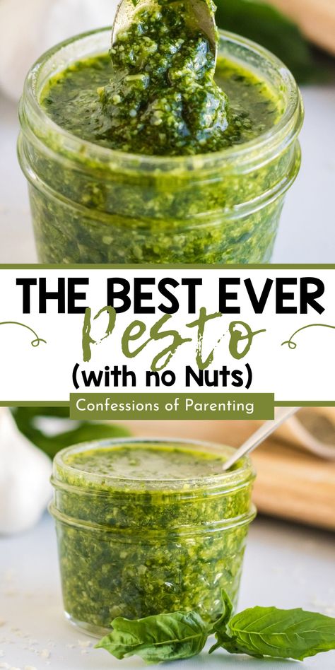 Pesto Recipe Without Nuts Or Seeds, Basil Pesto No Pine Nuts Recipe, Basil Gift Ideas, Pesto No Pine Nuts Recipe, Pesto Without Nuts Recipe, Pesto Without Pine Nuts Recipes, Pesto Recipe No Nuts, Pesto Recipe Without Pine, Pesto Variations